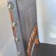 Pair of antique chairs in embossed leather, Henri II style.