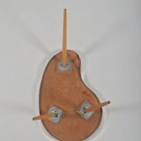 Kidney-shaped vintage side table with handmade ray pattern, 1960s