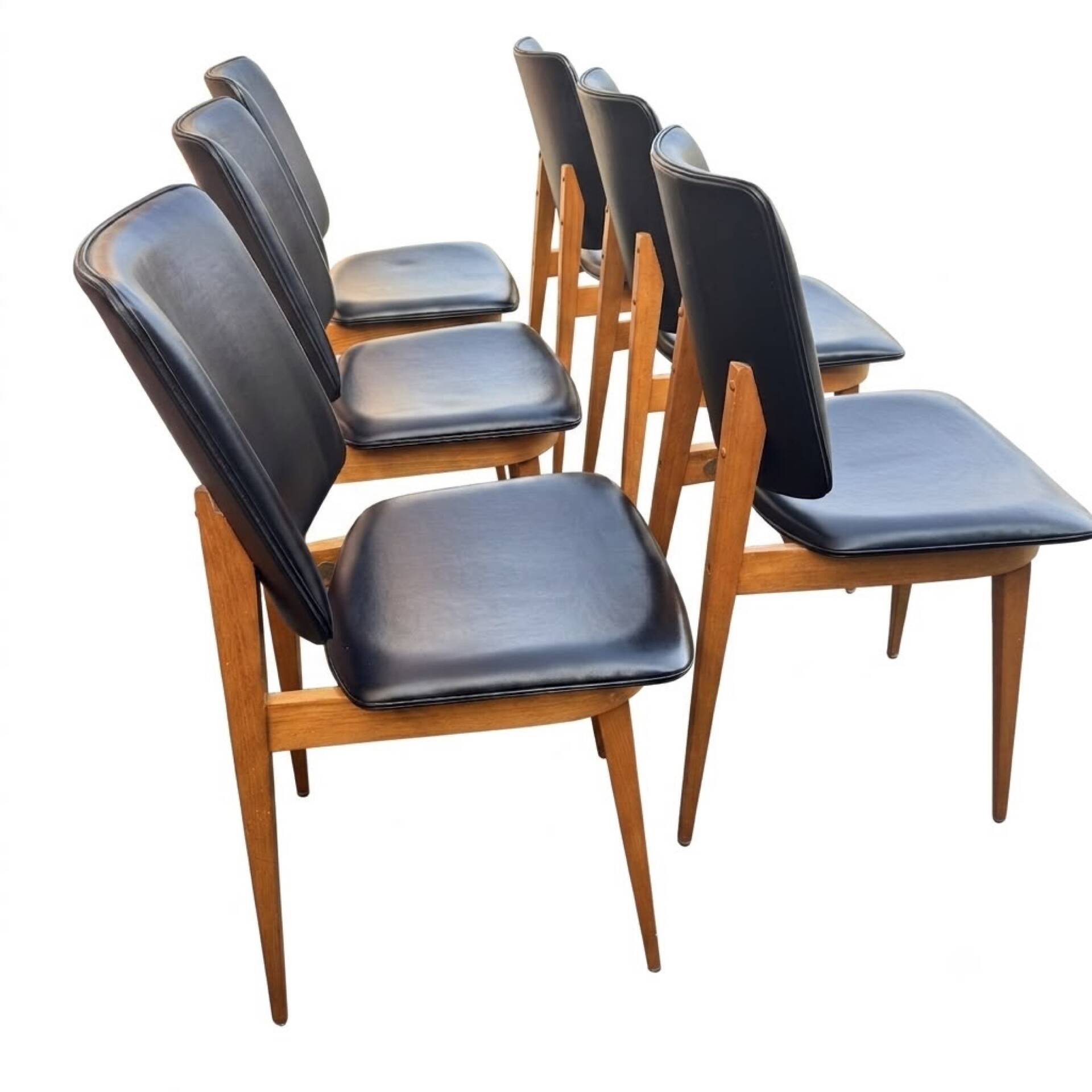 Lot de 6 chaises scandinaves Années 60