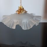 Pleated suspension in frosted glass 50s