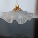 Pleated suspension in frosted glass 50s