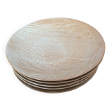 5 stoneware fish plates