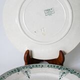 Set of 6 mismatched Iron Earth flat plates Sarreguemines and Lunéville