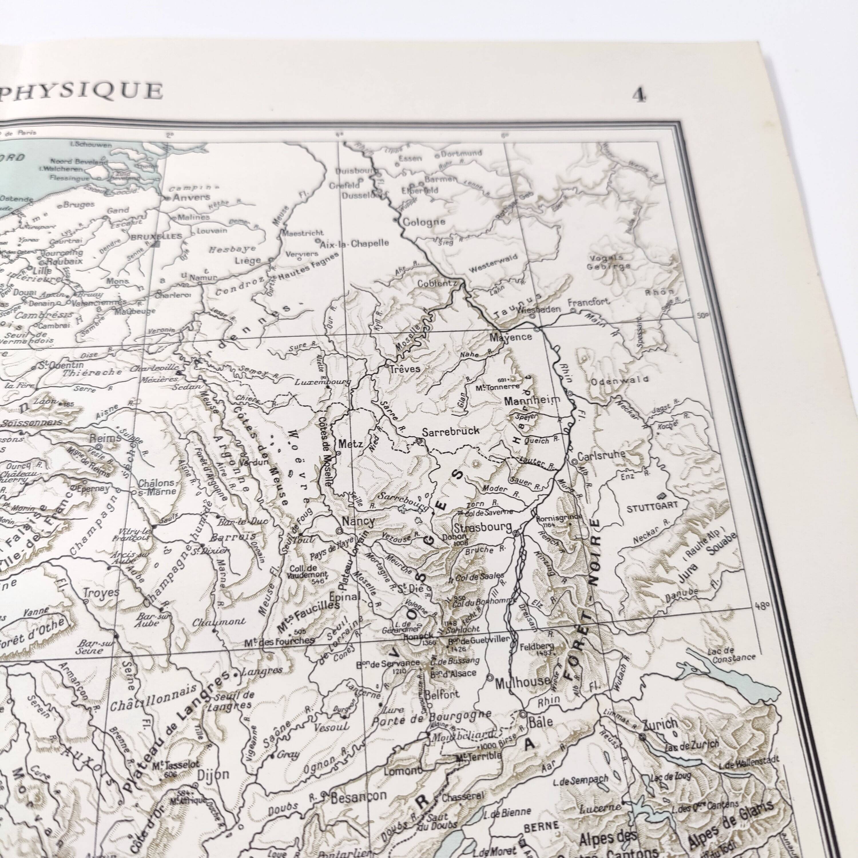 Vintage map of France from 1950