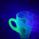 Large art deco pitcher in glass blow uranium (uralin)