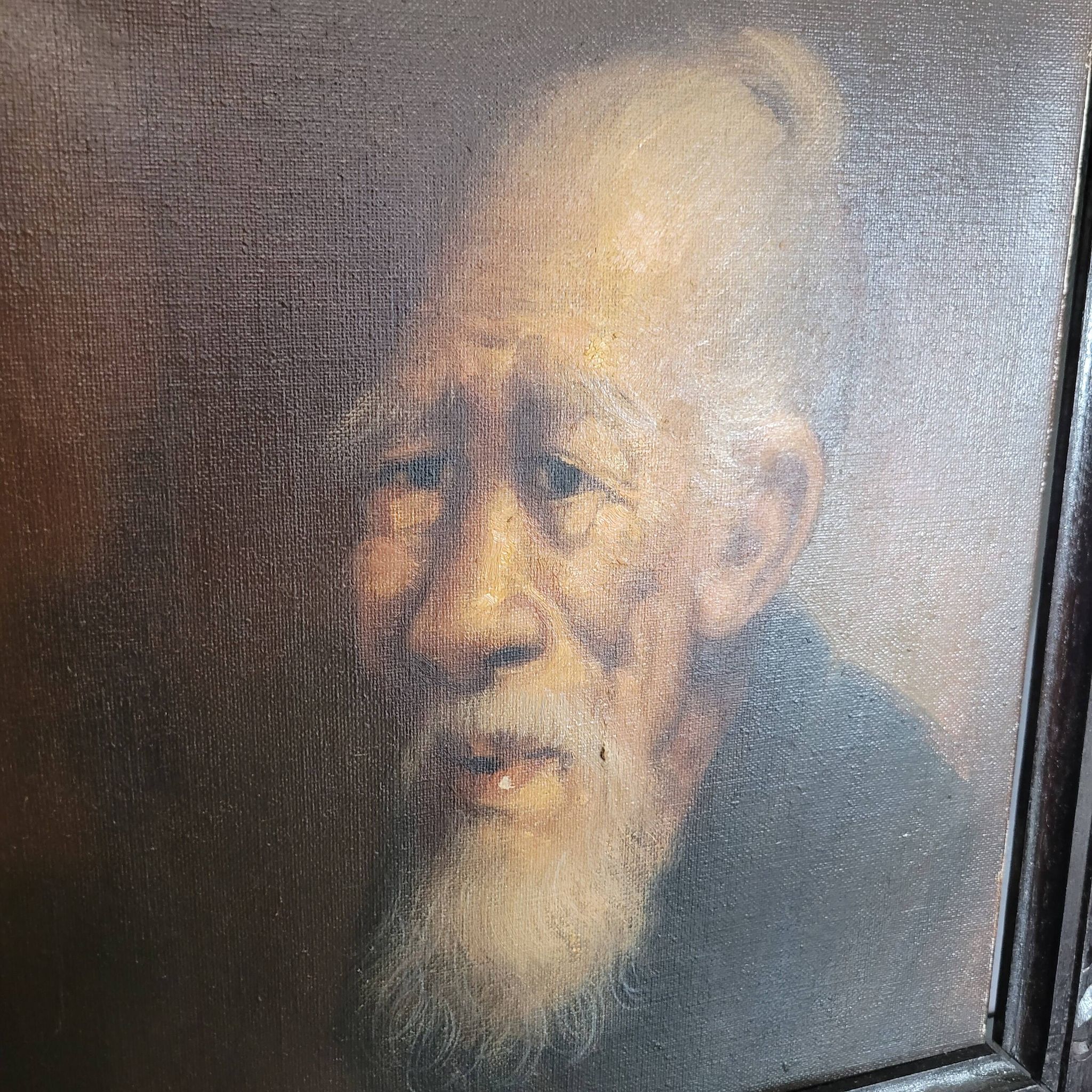 Asian Portrait Painting Oil On Canvas (Vietnam or China)