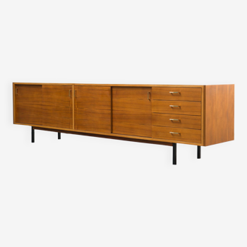 Sideboard 60s, walnut, restored, 272cm