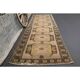 Vintage Turkish Oushak handmade wool copper cotton beige rug 138x420