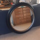 Black round mirror