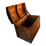 Large antique chest made of pine and solid oak.