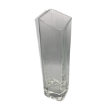Vase forme carré geometric relief in translucent 28 cm