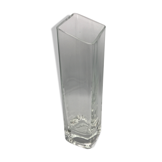 Vase forme carré geometric relief in translucent 28 cm