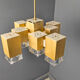 Vintage cubic chandelier by Gaetano Sciolari, 1970s