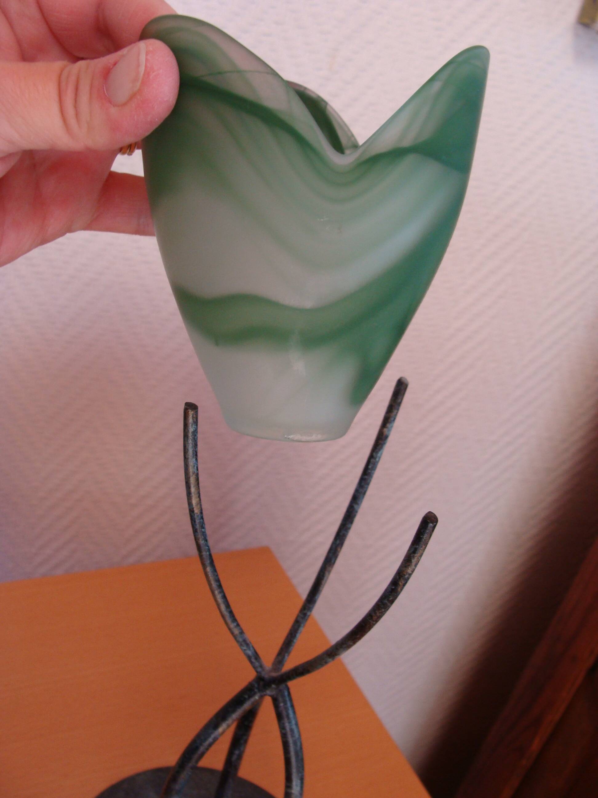 Large metal and glass tealight holder