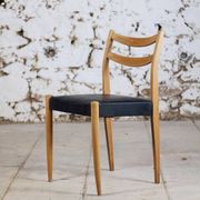 Scandinavian chair in teak and faux leather, 1960