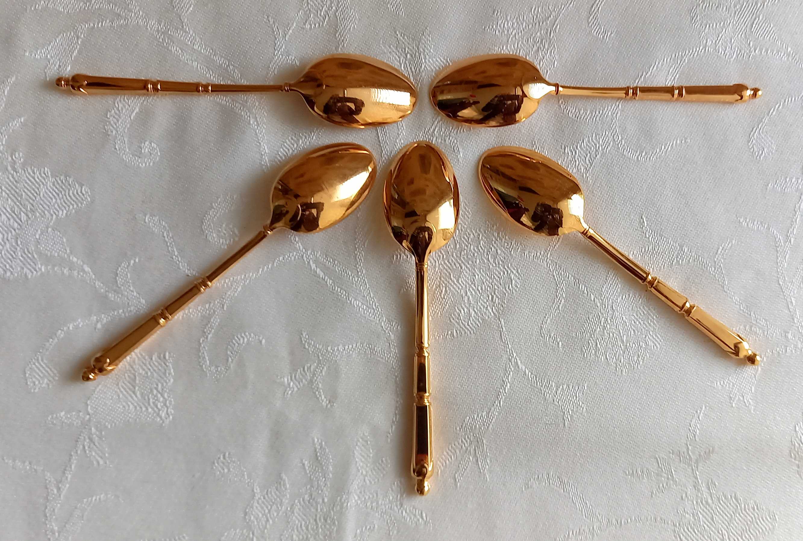 Set of 5 golden coffee spoons chambly