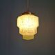 Art Deco skyscraper pendant light in speckled glass, 1920s-30s