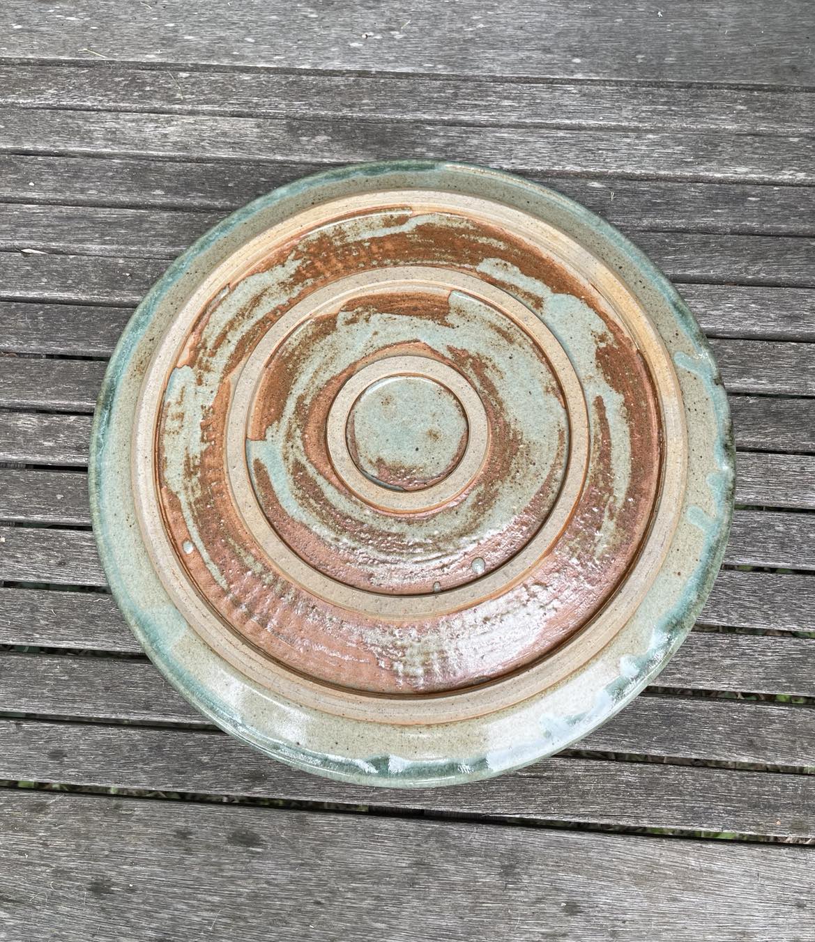 Large stoneware pie dish from Blanot pottery.