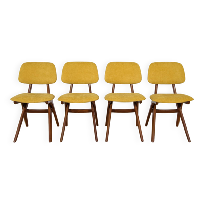 Chaises de Salle à Manger Mid-Century en Teck par Louis van Teefelen pour Wébé, Pays-Bas, 1950s, Set de 4