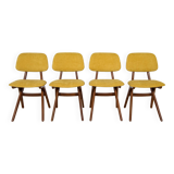 Mid-Century Teak Dining Chairs  Scissor by Louis van Teefelen for Wébé, Netherlands, 1950s, Set of 4