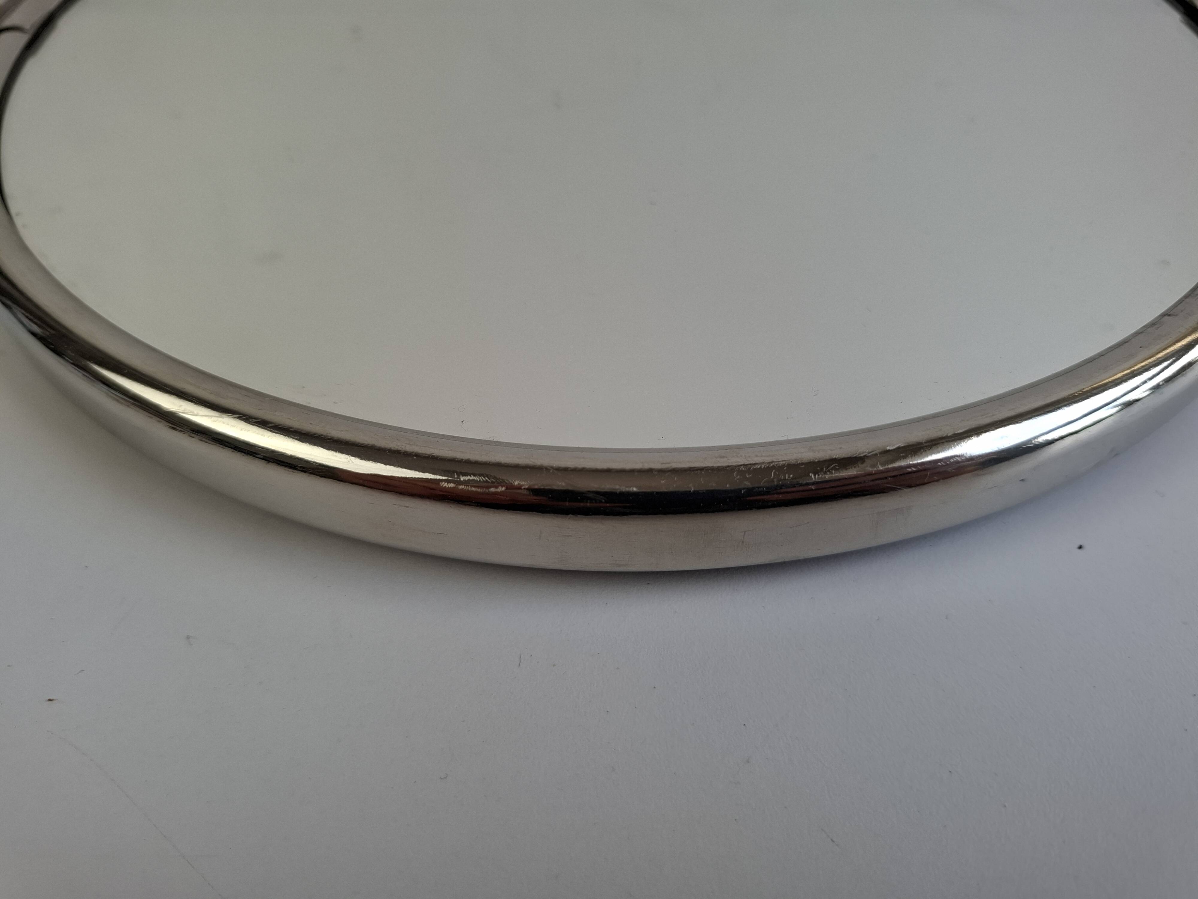 Plateau de service en chrome et miroir Art Déco tchécoslovaque, vers les années 1930.