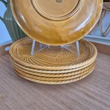 Gien earthenware fish service, 6 plates