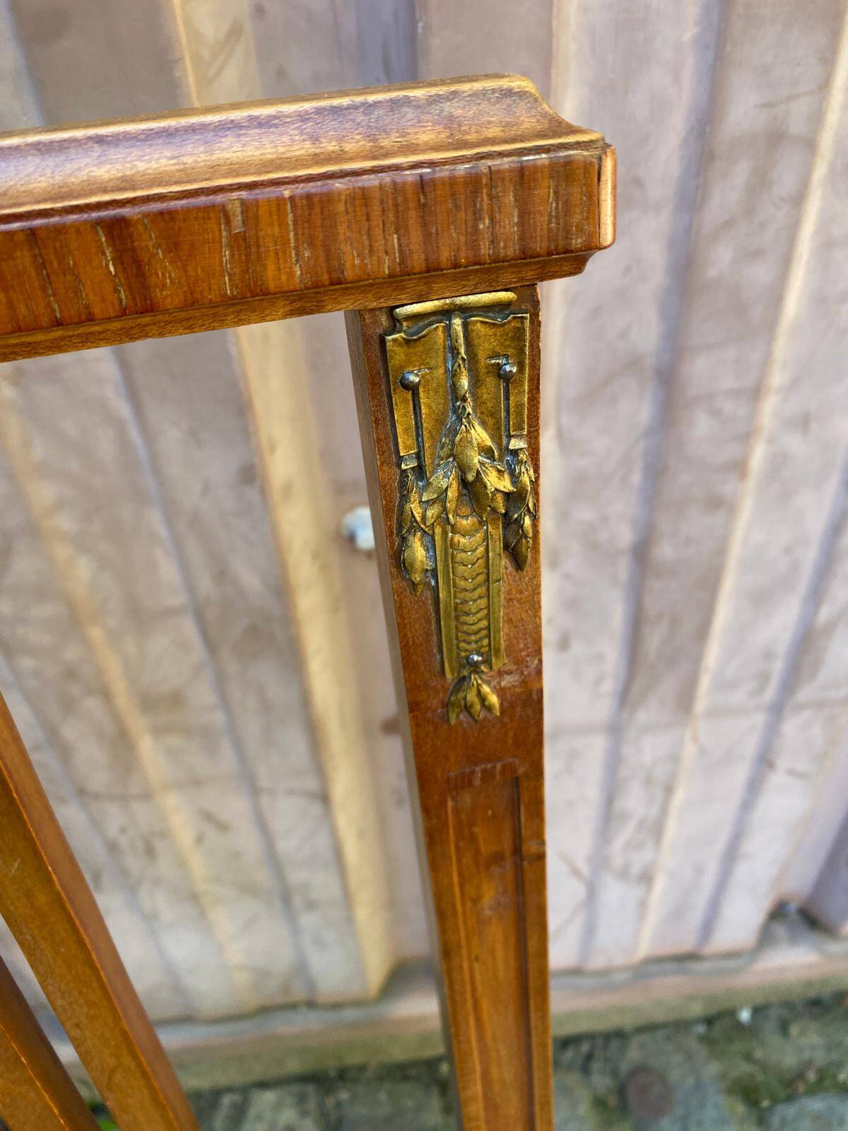 Vintage caned Louis XVI chair in solid gold wood.