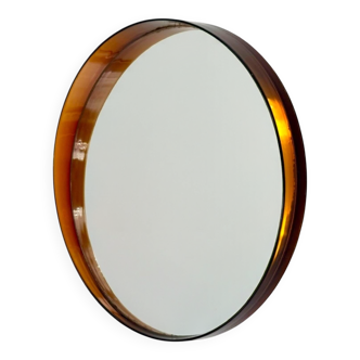 Miroir mural Space Age ambre français années 70