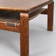 Vintage Brutalist coffee table made of wenge wood, crafted in the 1970s