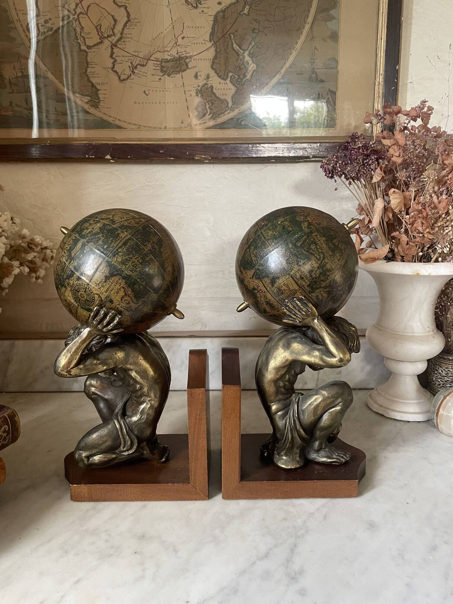 Pair of large vintage Mercurio d'Oro bookends