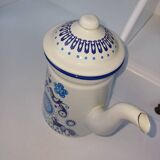 vintage blue and white enamel coffee or teapot