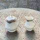 Sugar bowl and milk jug, PP Limoges France, white porcelain art deco