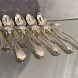 Suite of 10 teaspoons in silver metal model violin net Louis XV