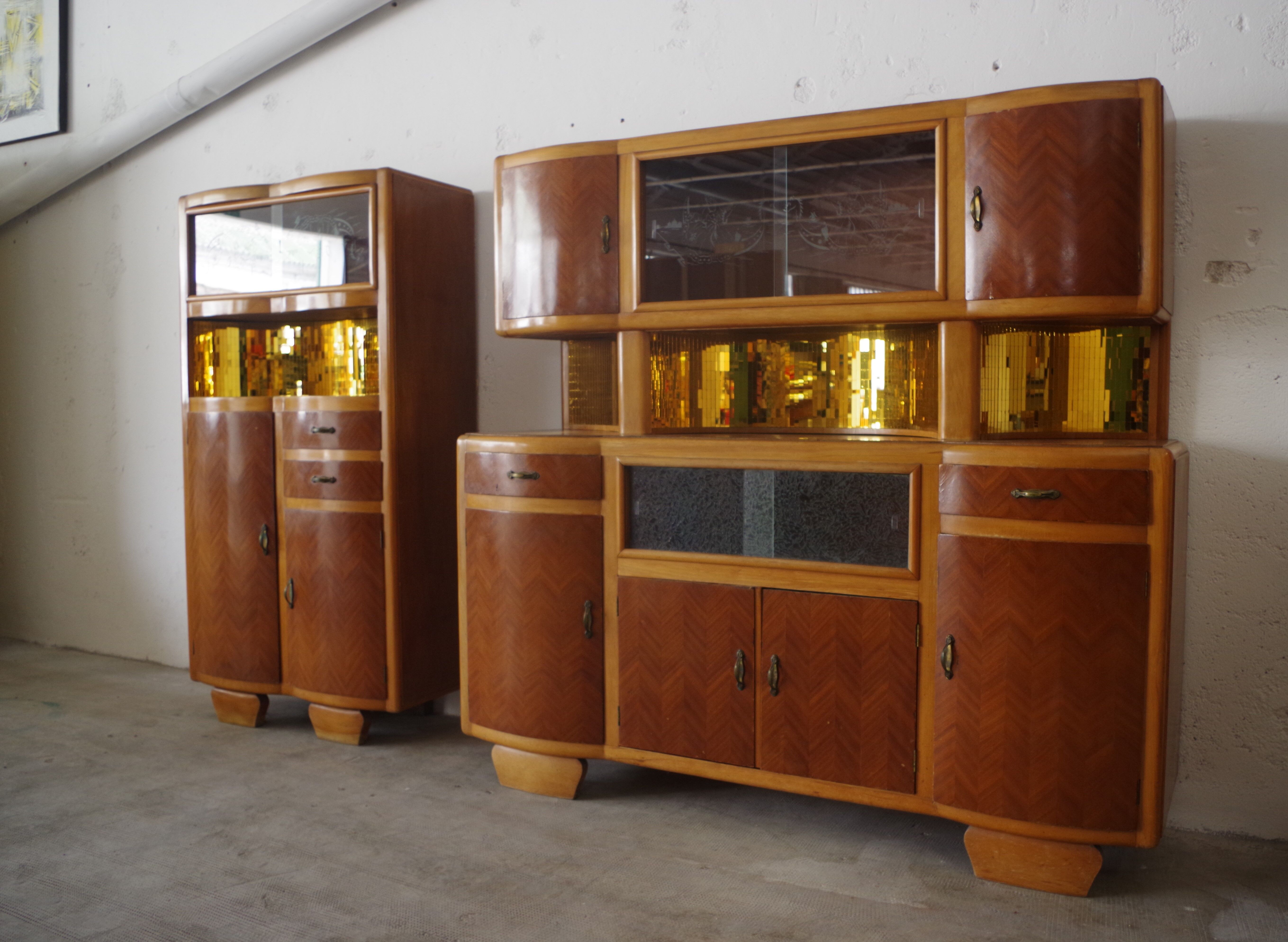 China buffets en Beech, 1950s, Set of 2