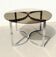 Round dining table 120 cm glass and chrome steel 70