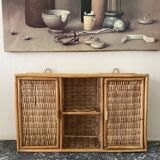 Bamboo and rattan shelf 2 doors