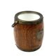 Mid-century brown oak ice bucket, Italy 1950s