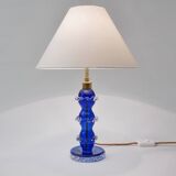 Murano glass lamp handblown blue crystal Barovier & Toso style 1920's Italy