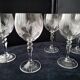 6 crystal wine glasses with a frosted design
