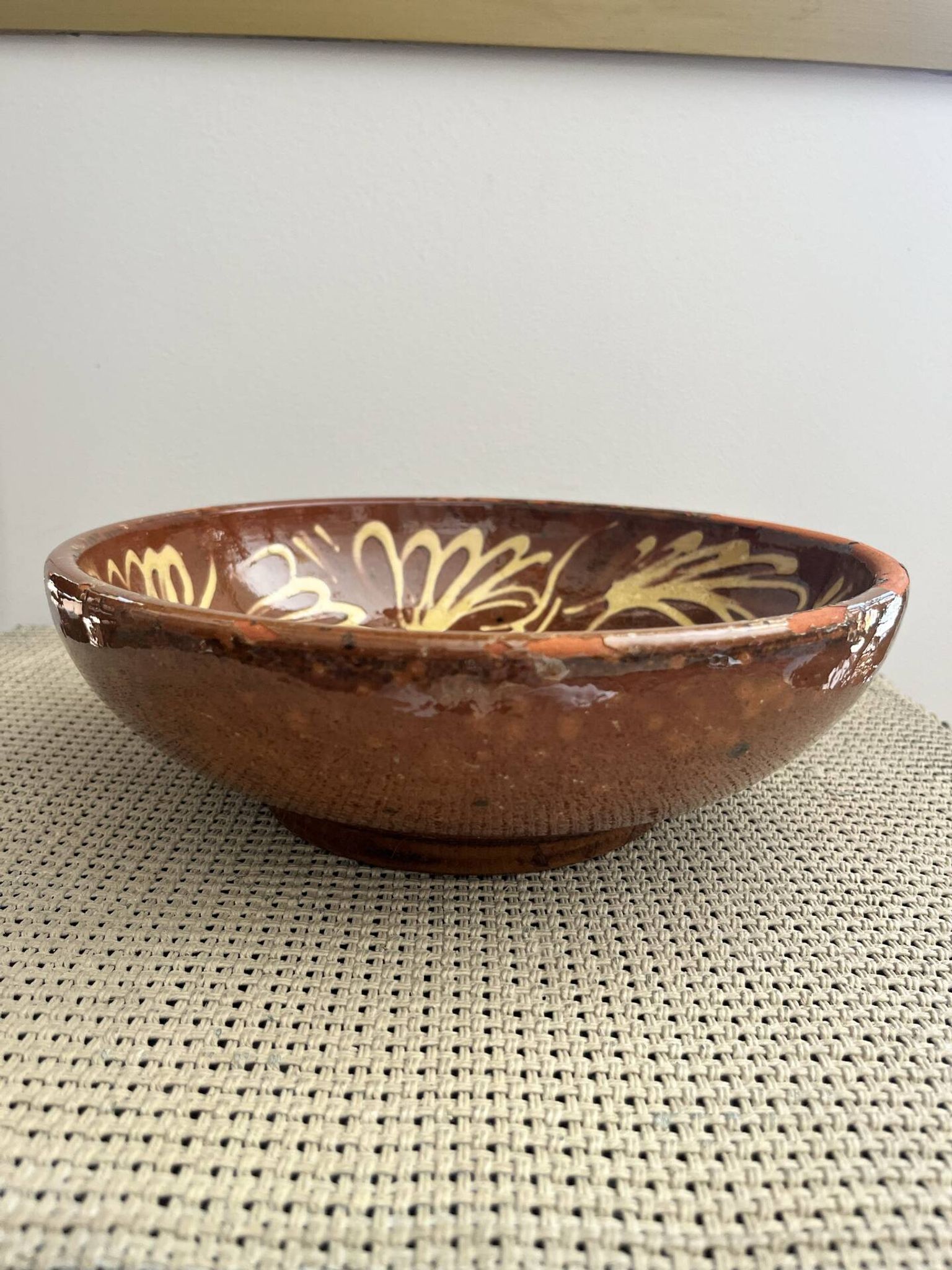 Glazed terracotta salad bowl