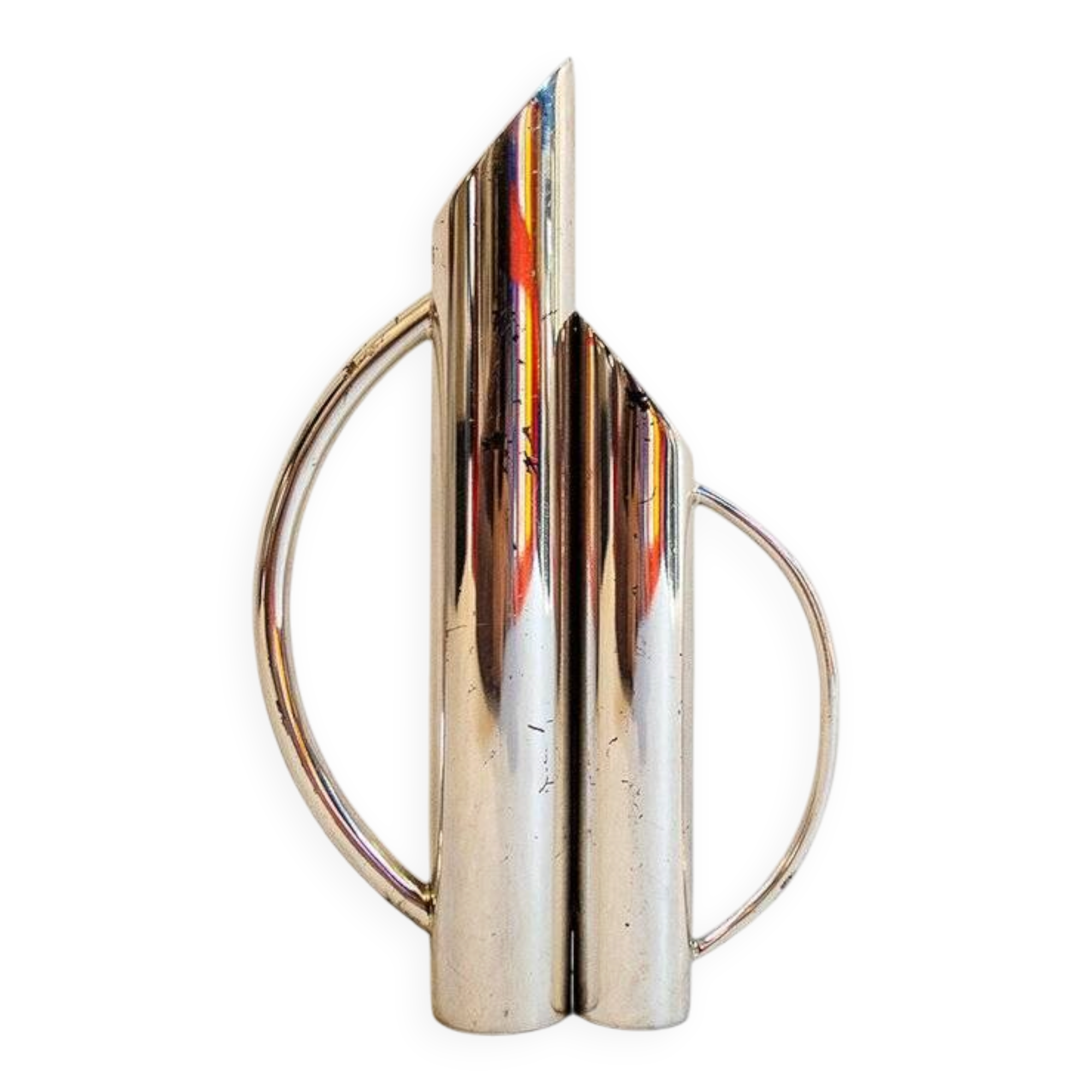 Vintage silver-plated vase by Gio Ponti, 1970.