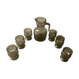 Vintage lemonade service in smoked glass - vemam - made in italy