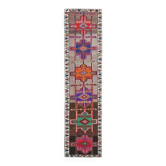 Tapis turc vintage en laine et coton marron noué à la main