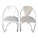 Set of two design chairs in steel and faux leather.