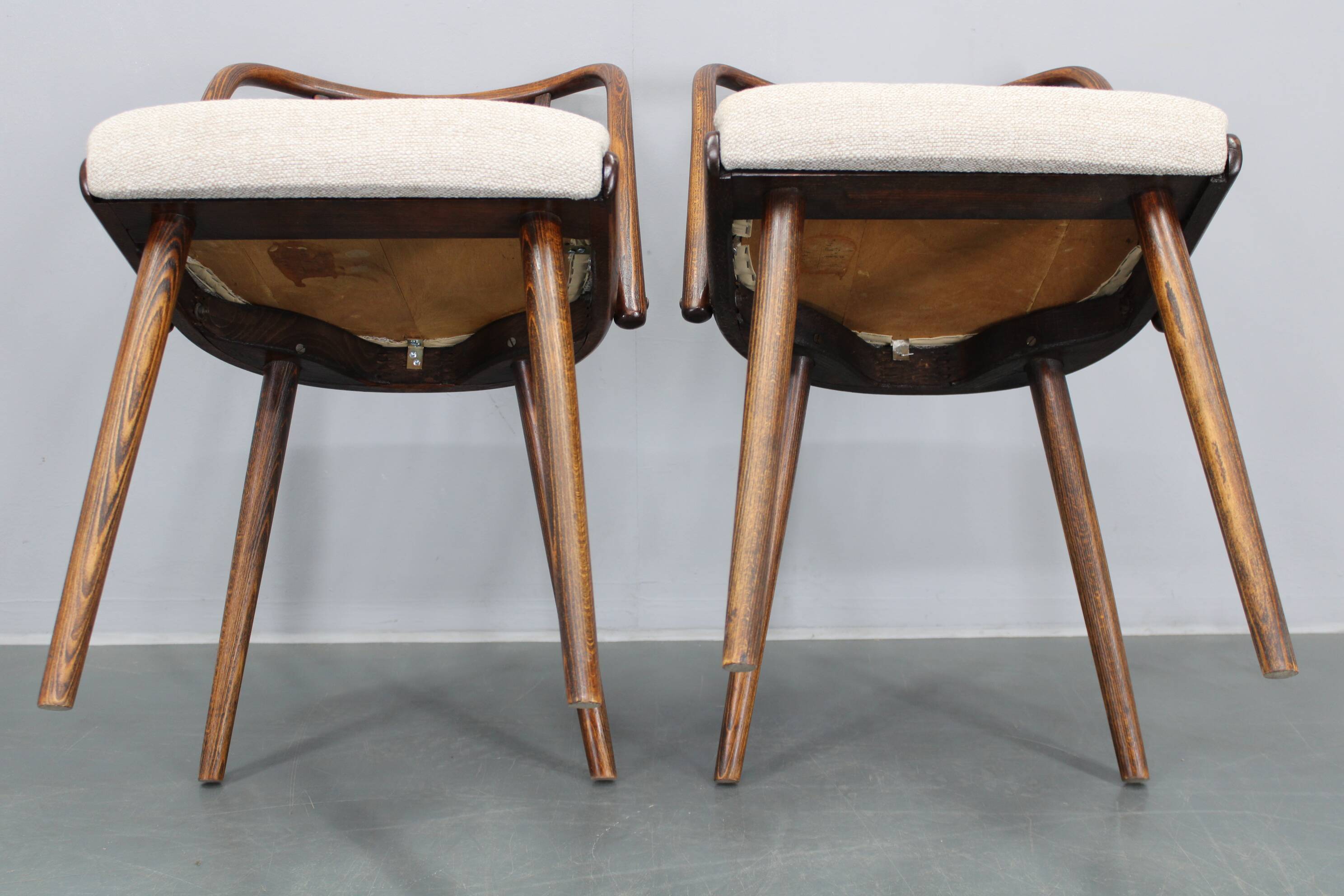1960s Antonin Suman Set of Six Beech Dining Chairs, Restored