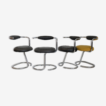 4 chaises Cobra par Giotto Stoppino, 1970