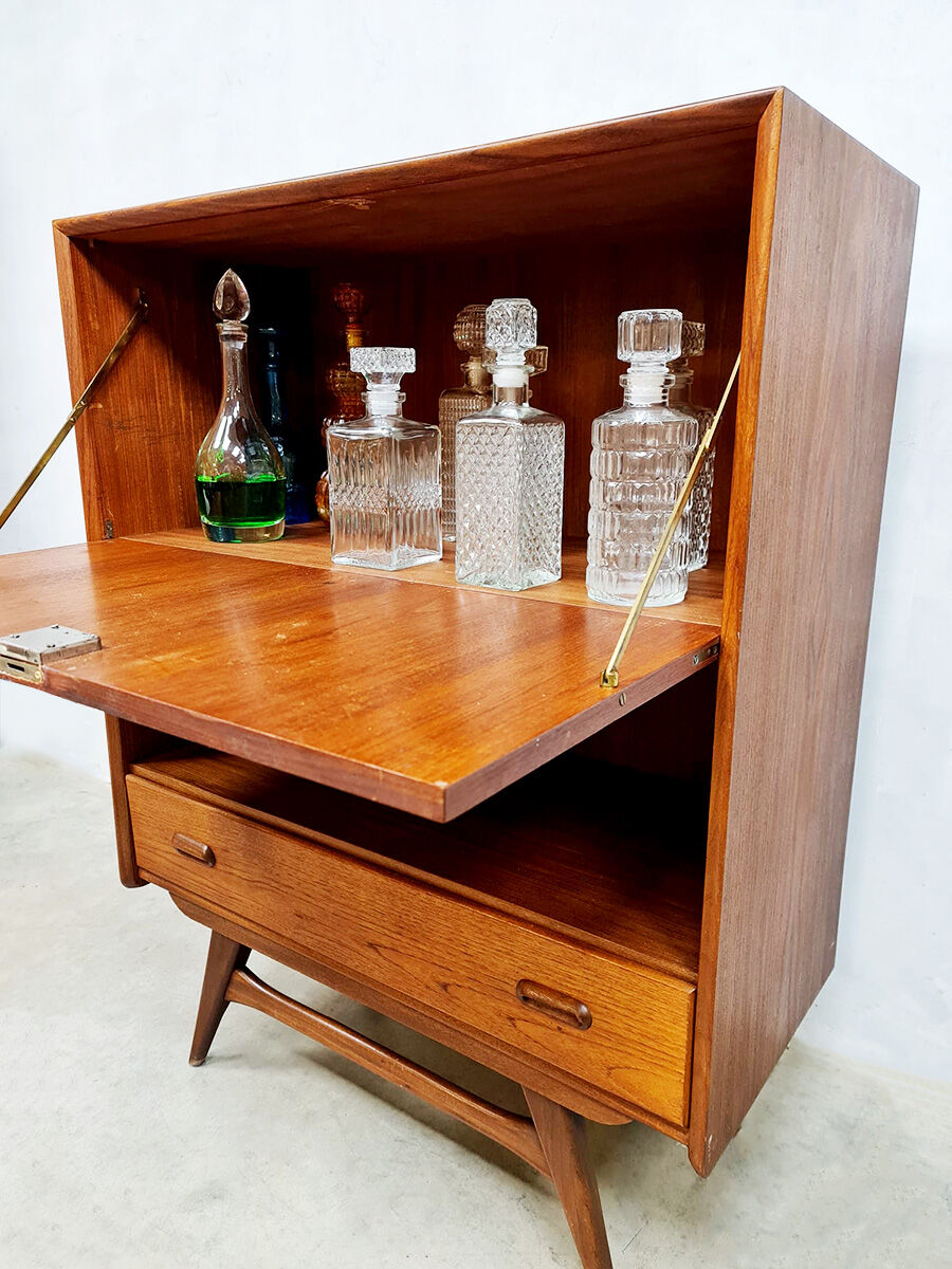 Vintage webé teak wall cabinet by Louis Van Teeffelen