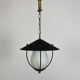 50s lantern pendant light, opaline and metal