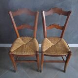 2 old straw chairs