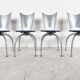 Post modern metal dining chairs, 1990s